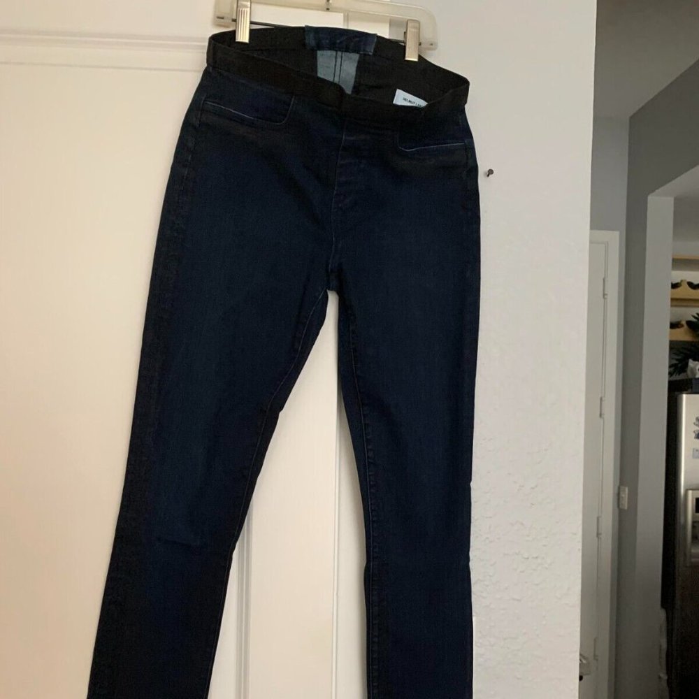 Helmut Lang Jeggings Size 28 Dark Blue Wash Skinny Jeans Elastic Waist Pull On